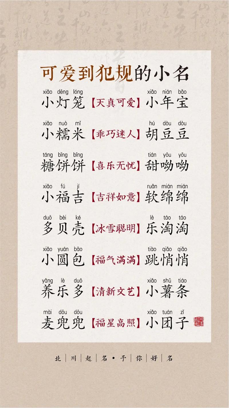 初生婴儿小名大全可爱