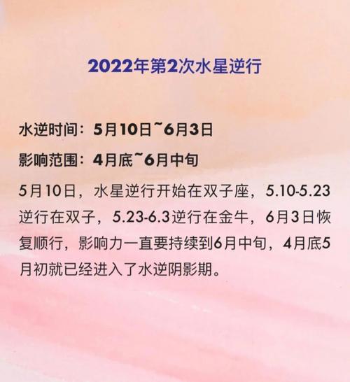水逆2022时间表 双子座水逆期2022时间