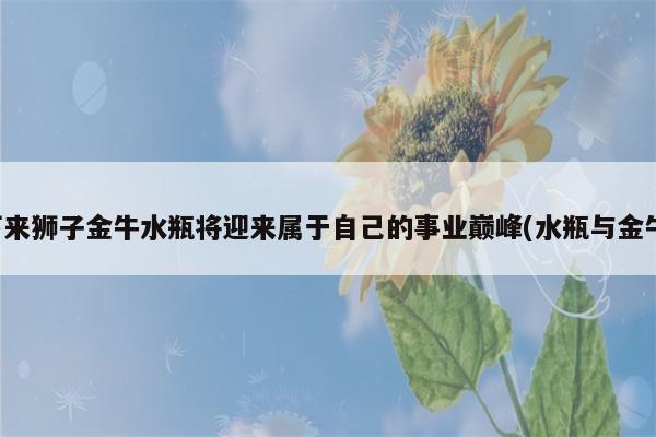 接下来狮子金牛水瓶