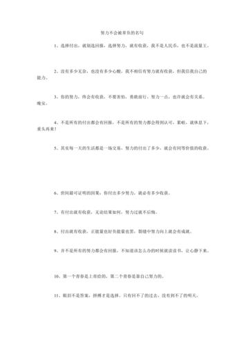努力不会被辜负的名句精选