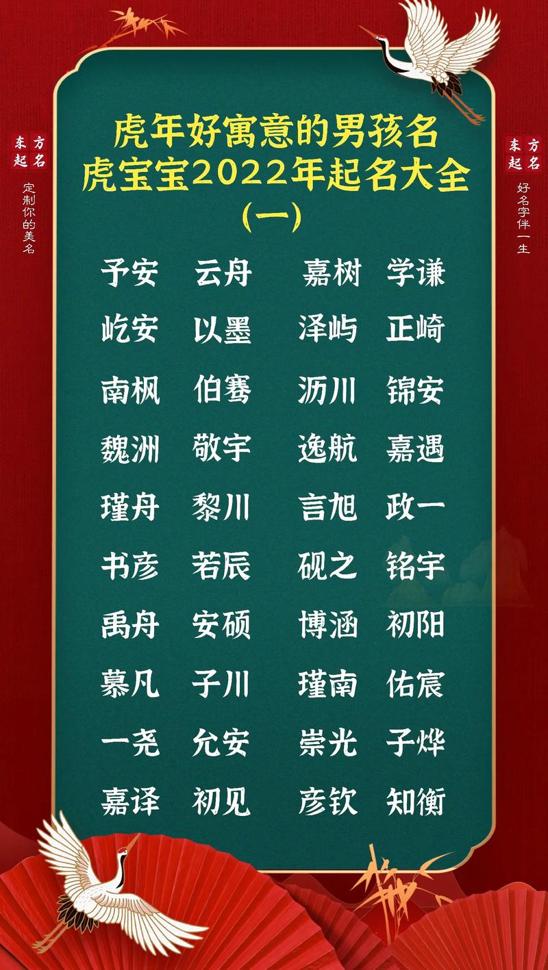 虎年起名大全男孩名字免费