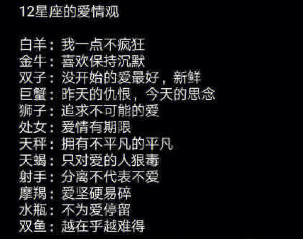 12星座的爱最看重什么