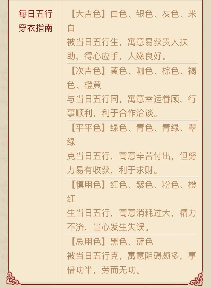 2023年6月22日五行穿衣指南