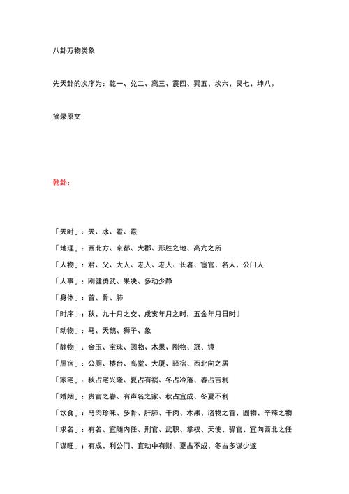 八字类象:室内类象大全