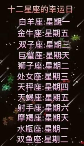 十二星座辛运日