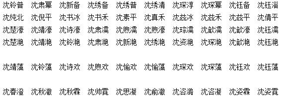 姓沈的女孩名字有寓意和内涵的