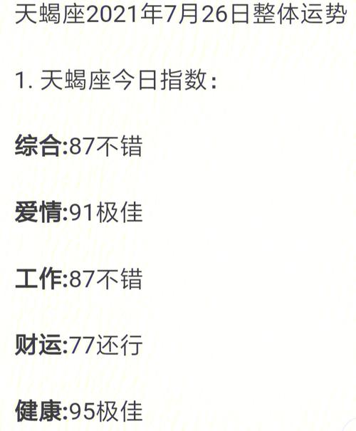 2021年天蝎座每月运势查询详解完整版