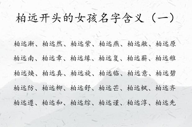 想破头都不会想到的柏姓名字,入手要趁早!