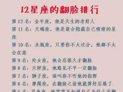 哪些星座最容易和他人翻脸?
