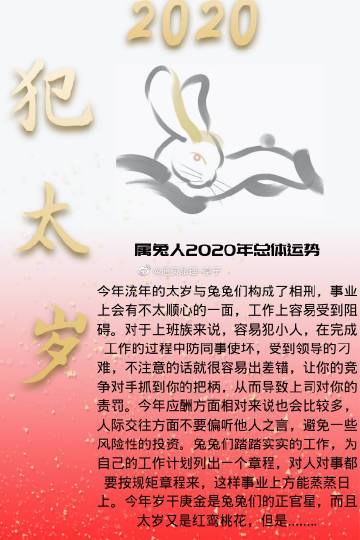 属兔人2020鼠年刑太岁各方面有什么宜忌?