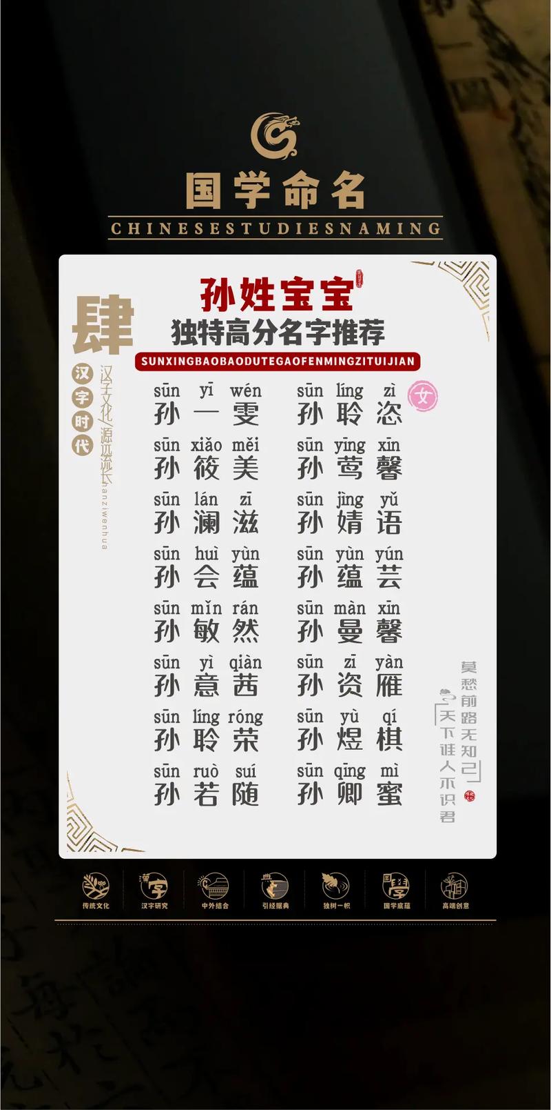 孙姓好听到爆的名字两个字的怎么取名能避免重名