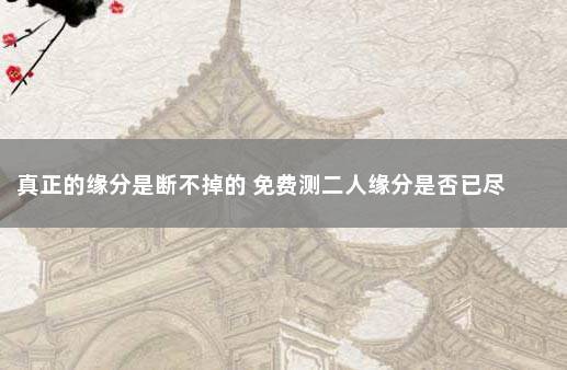 八字测两人缘分是不是已尽