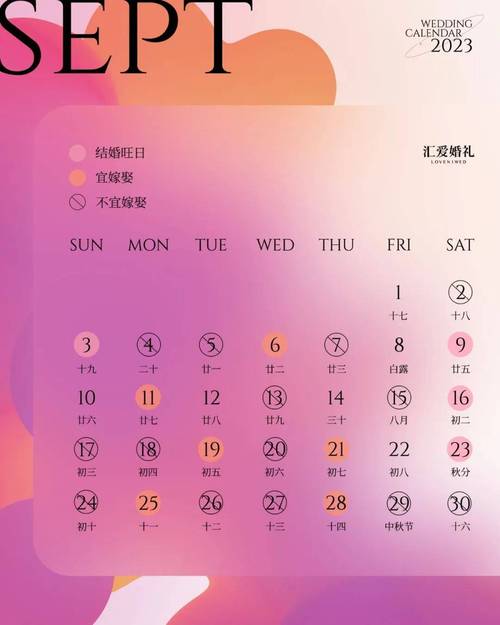 2023年农历十月结婚最佳日期