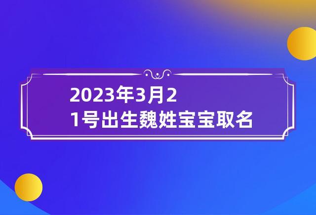 2023年3月21号出生魏姓宝宝取名叫什么