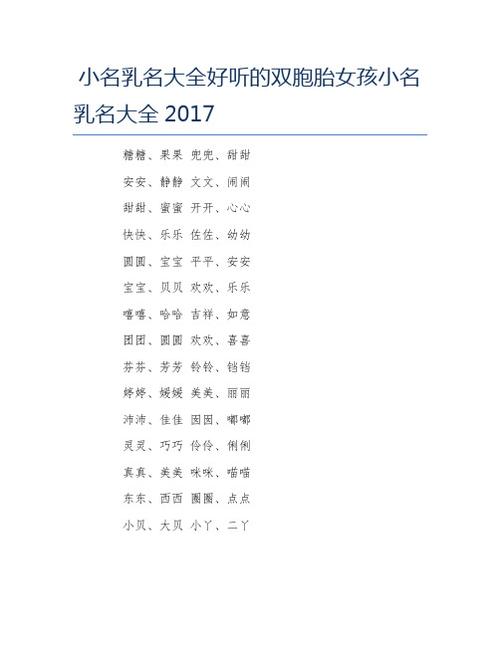 女孩取小名寓意平安健康的女婴起乳名精选