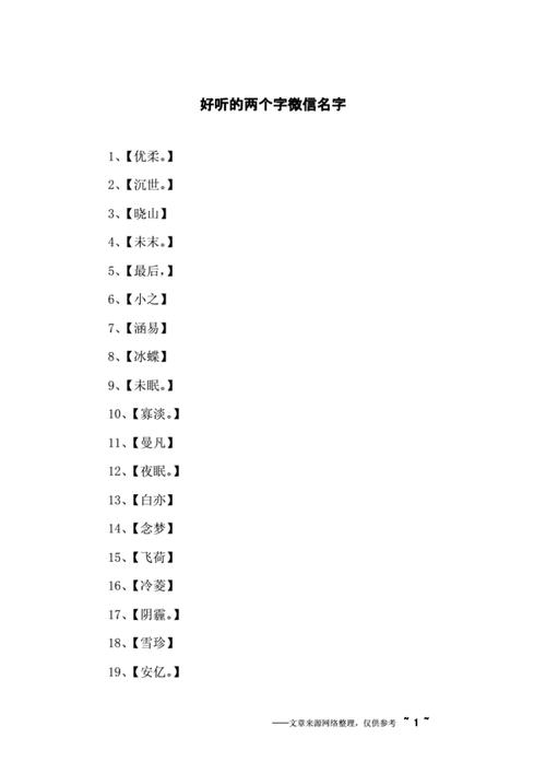 给我取一个微信名称好听的名字