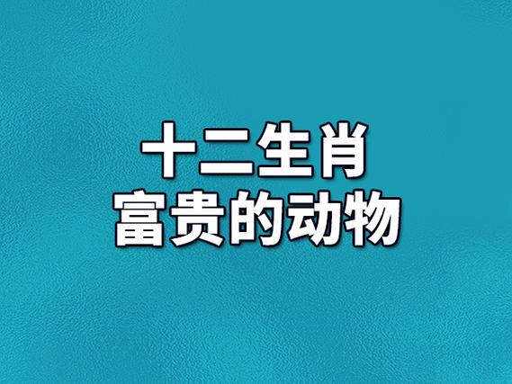 12生肖:财运最好的生肖