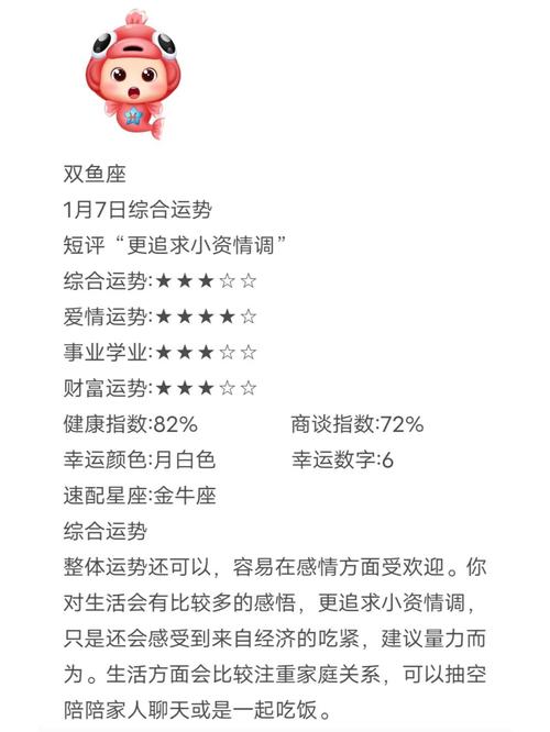 2021年01月07日双鱼座星座运势分析及运程详解