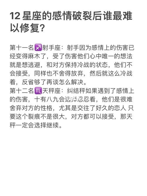 感情出现裂痕,12星座补还是摔