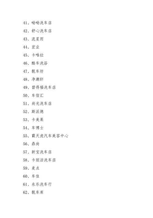 洗车行名字大全