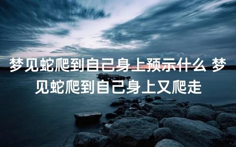 梦见蛇自己爬走了