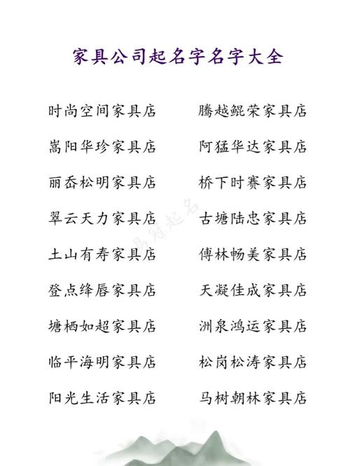 给家具公司起名字
