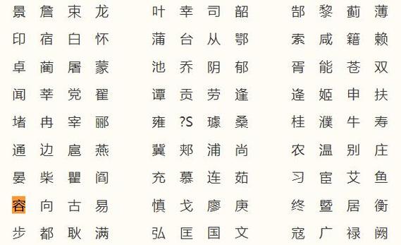 姓容的文化的名字