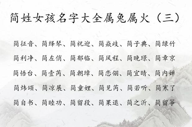姓简女孩名字好听时尚有意义的有哪些