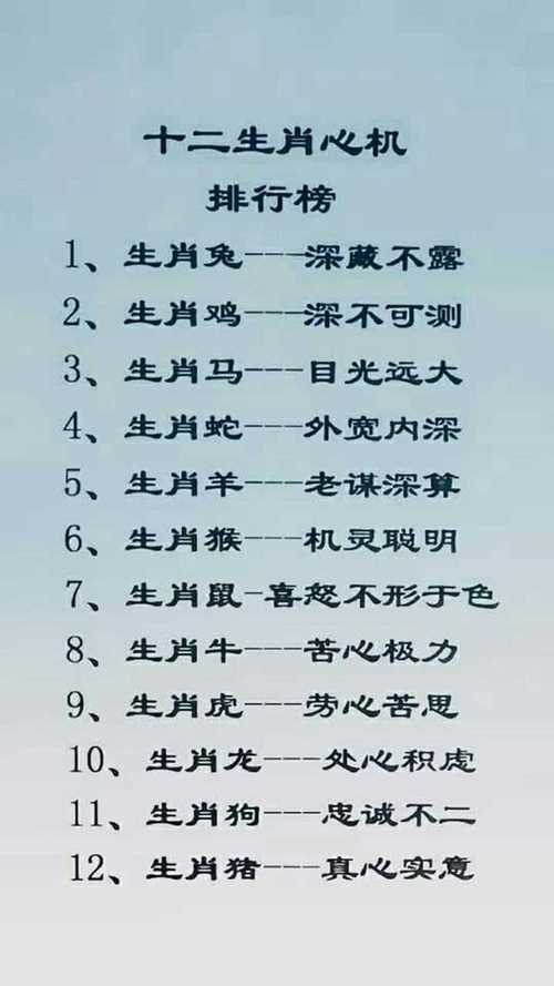 富有心机的生肖
